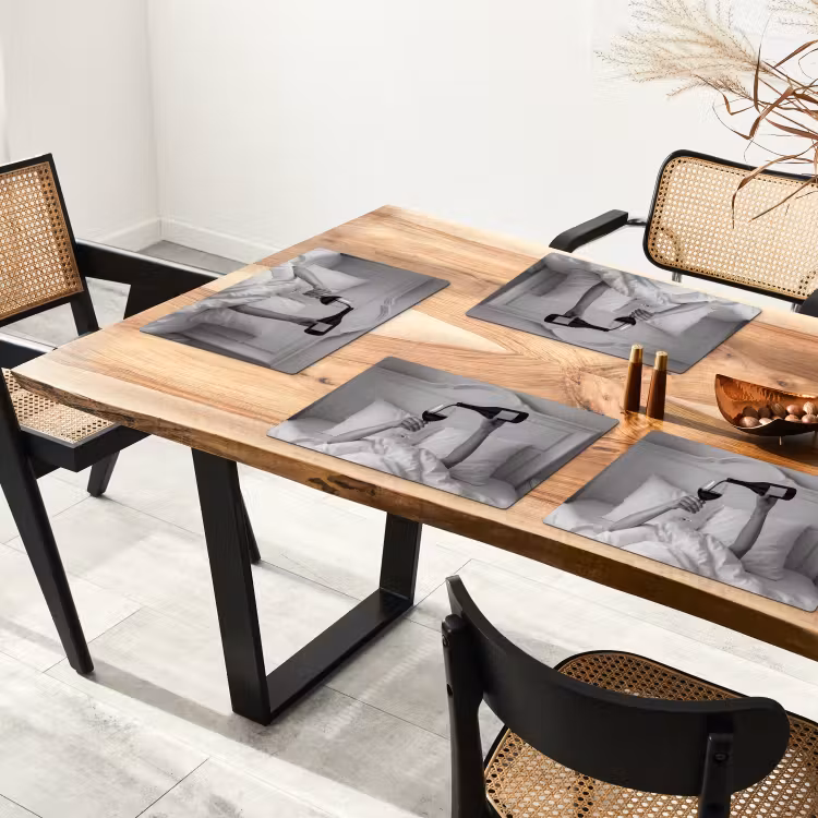 Placemat - 6 stuks - Lakens - Armen - Wijn - Glas — 5