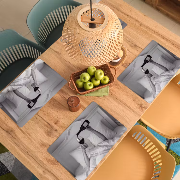 Placemat - 6 stuks - Lakens - Armen - Wijn - Glas — 6
