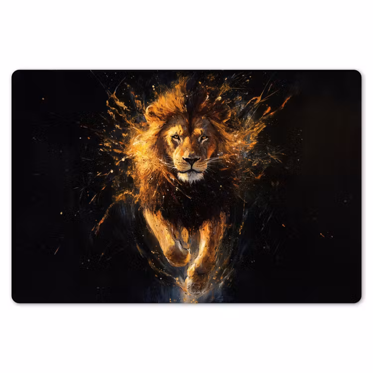 Placemat - 6 stuks - Leeuw - Zwart - Oranje - Verf — 7