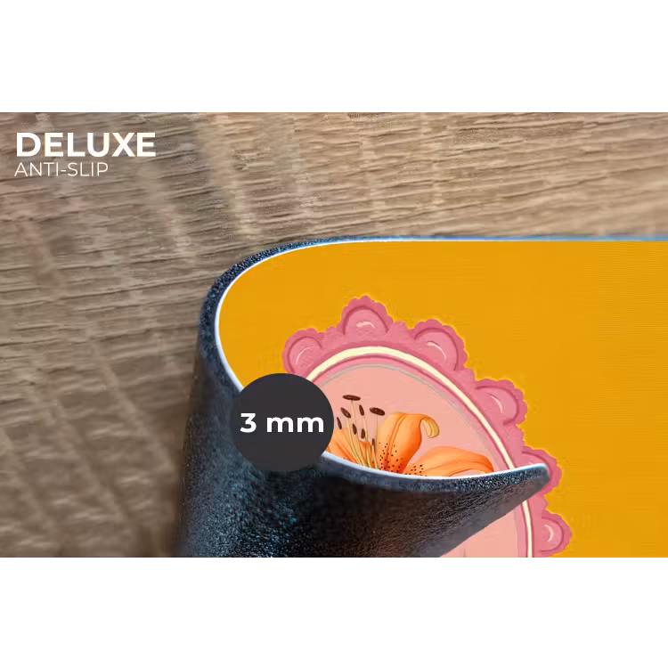 Placemat - 6 stuks - Lelie - Oranje - Lijst - Ovaal — 4