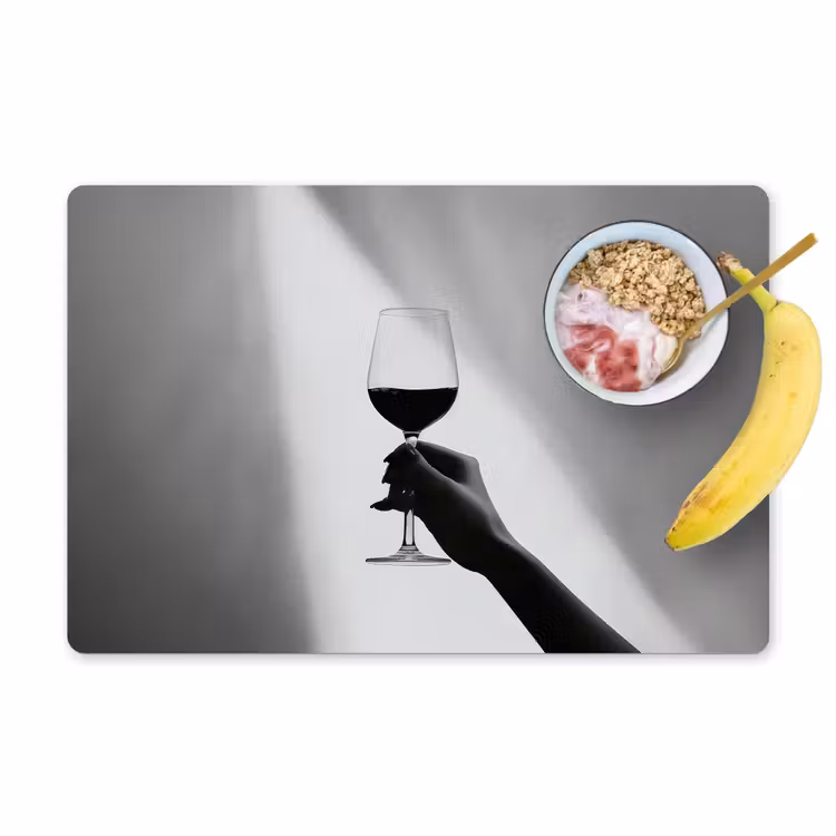 Placemat - 6 stuks - Lichtinval - Wijn - Rood - Glas — 1