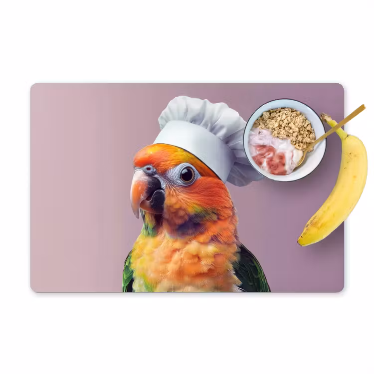 Placemat - 6 stuks - Papegaai - Koksmuts - Nieuwsgierig - Vogel — 1