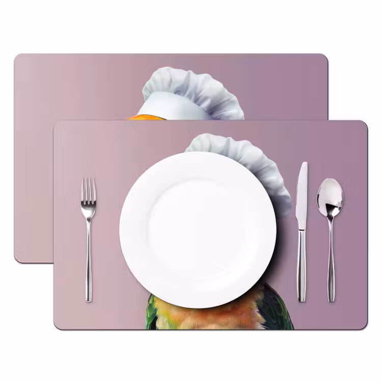 Placemat - 6 stuks - Papegaai - Koksmuts - Nieuwsgierig - Vogel — 2