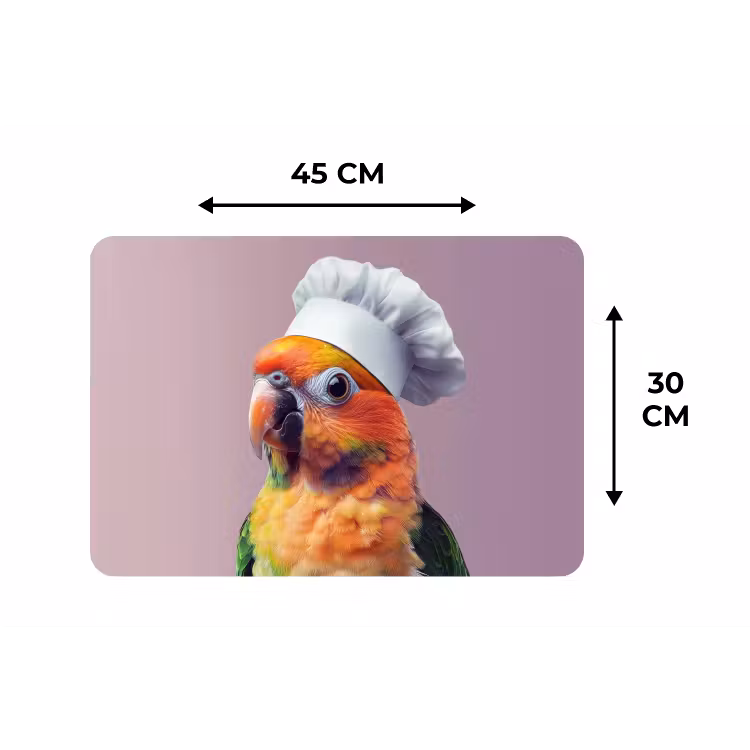 Placemat - 6 stuks - Papegaai - Koksmuts - Nieuwsgierig - Vogel — 3