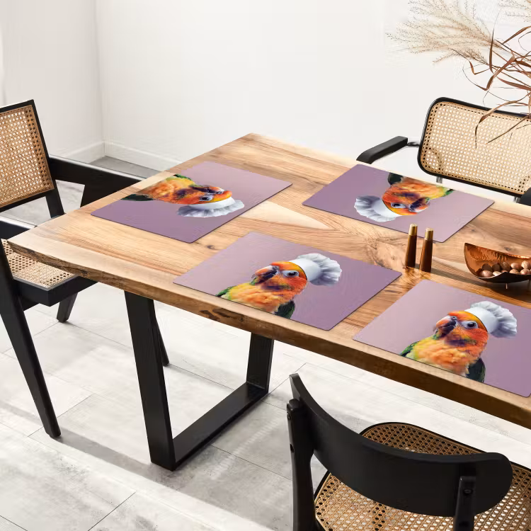 Placemat - 6 stuks - Papegaai - Koksmuts - Nieuwsgierig - Vogel — 5
