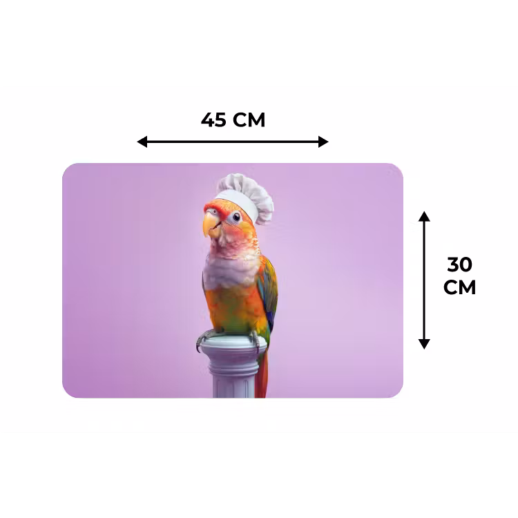 Placemat - 6 stuks - Papegaai - Koksmuts - Pilaar - Vogel — 3