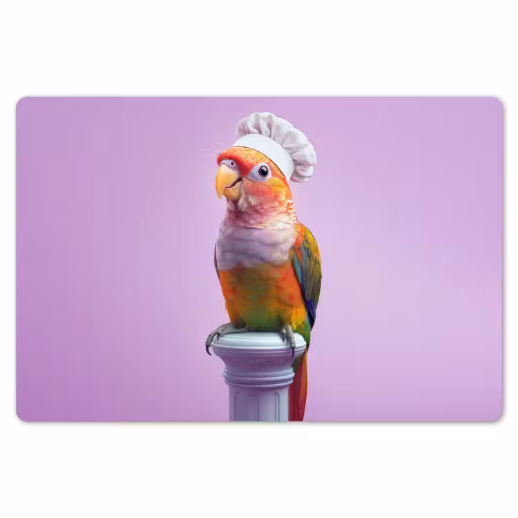 Placemat - 6 stuks - Papegaai - Koksmuts - Pilaar - Vogel — 7