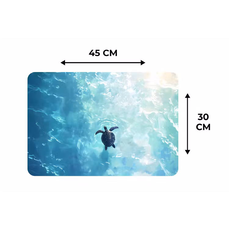 Placemat - 6 stuks - Schildpad - Zee - Blauw - Schittering — 3