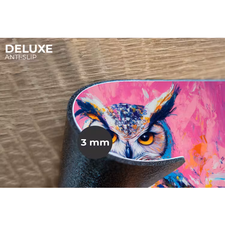 Placemat - 6 stuks - Uil - Roze - Blauw - Verf - Abstract — 4