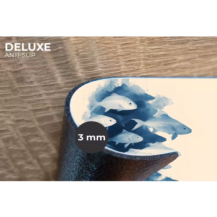 Placemat - 6 stuks - Vissen - Minimalistisch - Blauw — 4