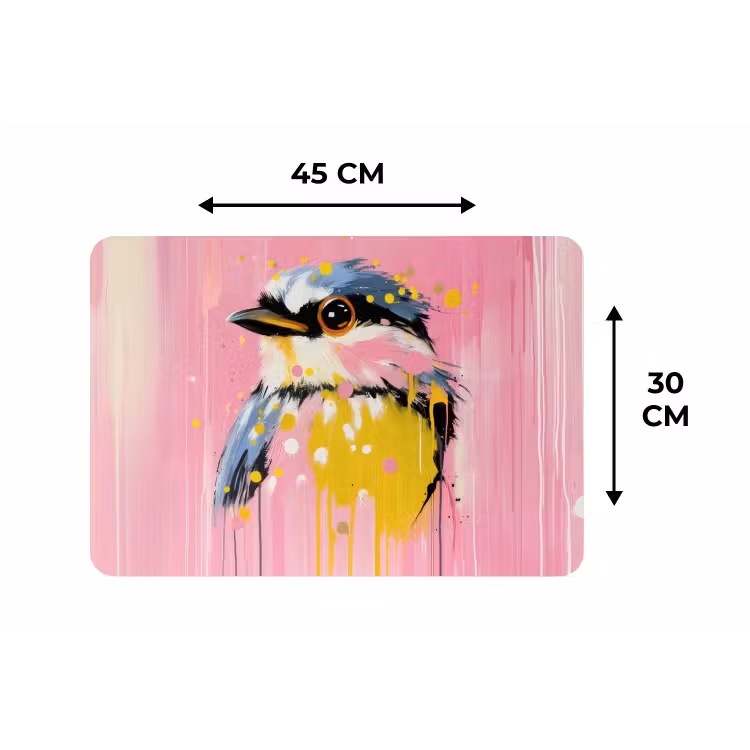 Placemat - 6 stuks - Vogel - Roze - Geel - Blauw — 3
