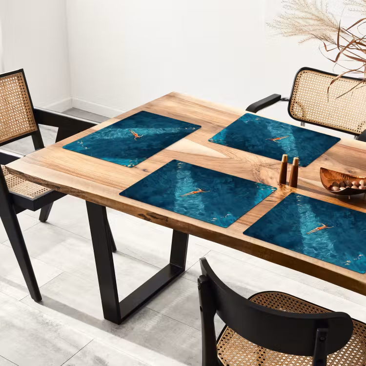 Placemat - 6 stuks - Vrouw - Water - Bikini - Oranje — 5