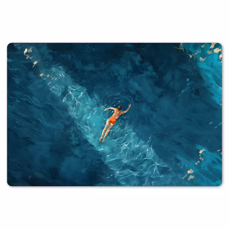 Placemat - 6 stuks - Vrouw - Water - Bikini - Oranje — 7