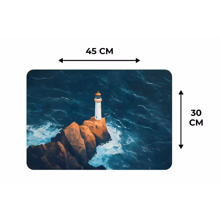 Placemat - 6 stuks - Vuurtoren - Rots - Zee - Golven — 3