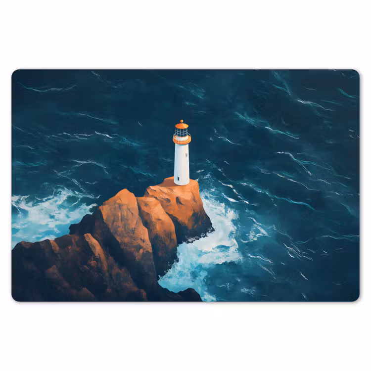 Placemat - 6 stuks - Vuurtoren - Rots - Zee - Golven — 7