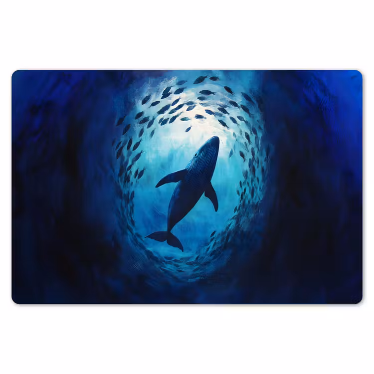 Placemat - 6 stuks - Walvis - Vissen - Donkerblauw — 7