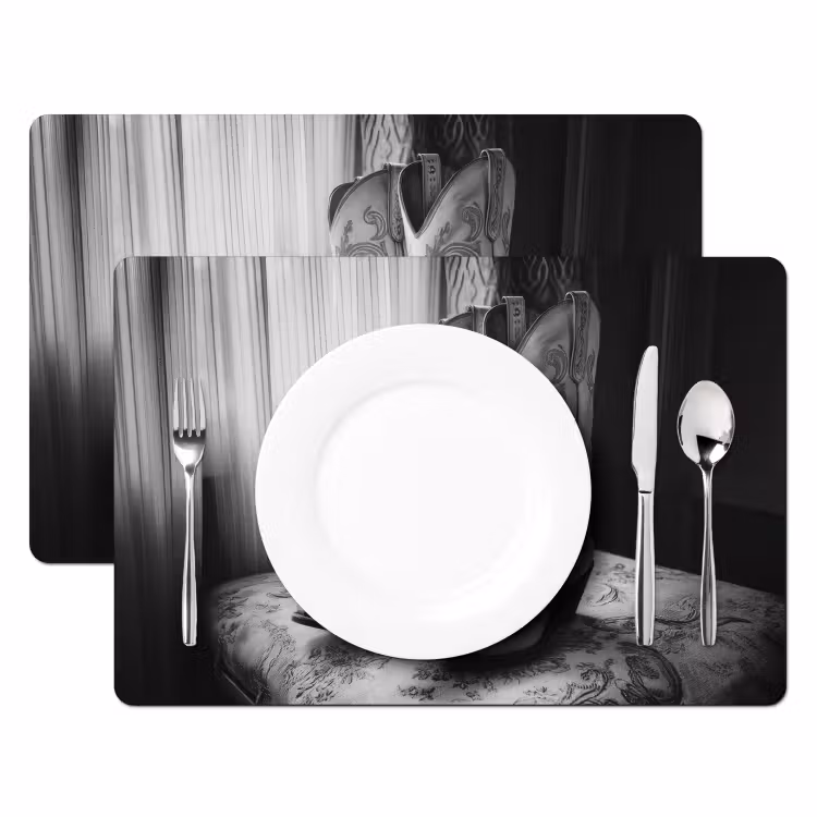 Placemat - 6 stuks - Wijn - Cowboylaarzen - Raamlicht - Wit — 2