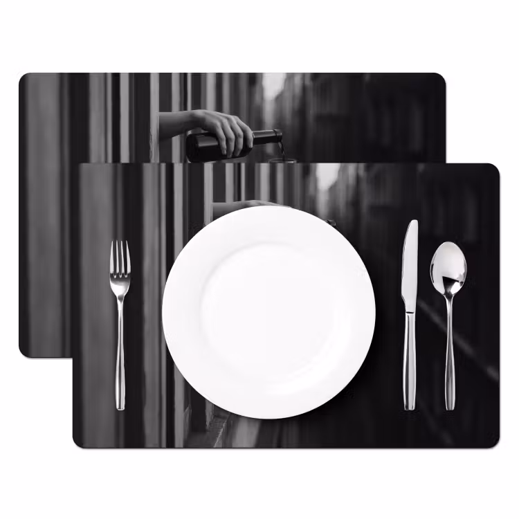 Placemat - 6 stuks - Wijnfles - Glas - Handen - Raam — 2