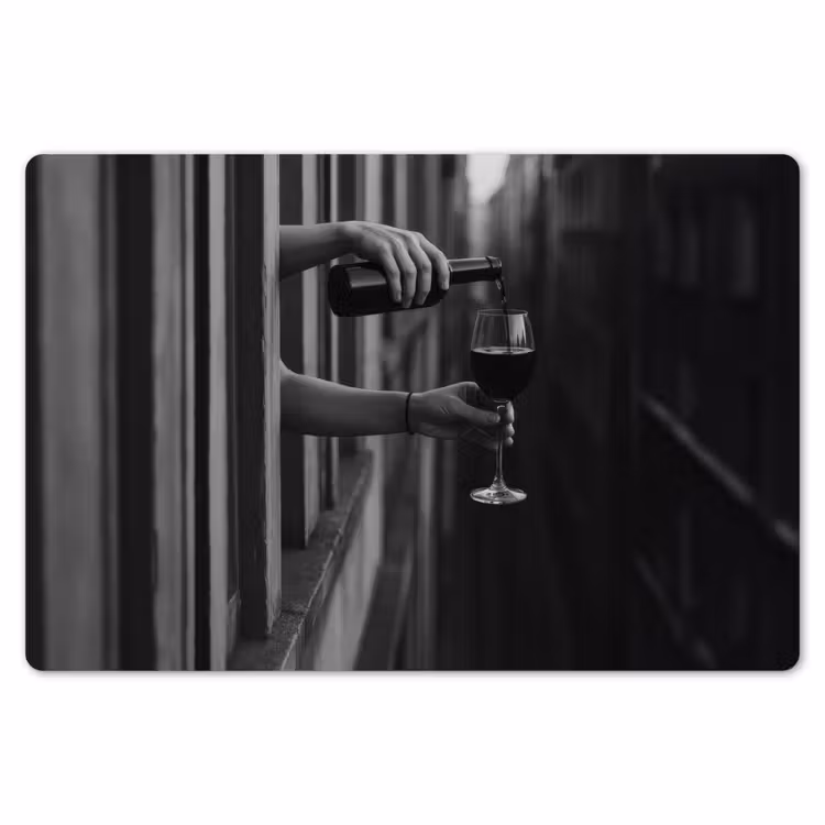 Placemat - 6 stuks - Wijnfles - Glas - Handen - Raam — 7