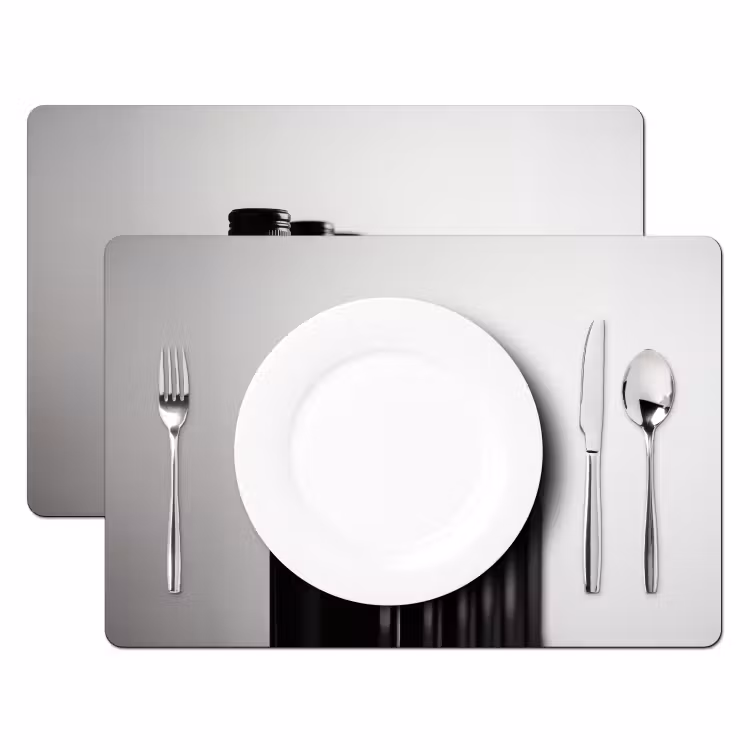Placemat - 6 stuks - Wijnflessen - Zwart - Minimalistisch — 2