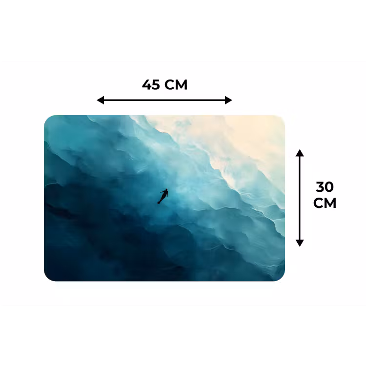 Placemat - 6 stuks - Zee - Silhouet - Abstract - Blauw — 3