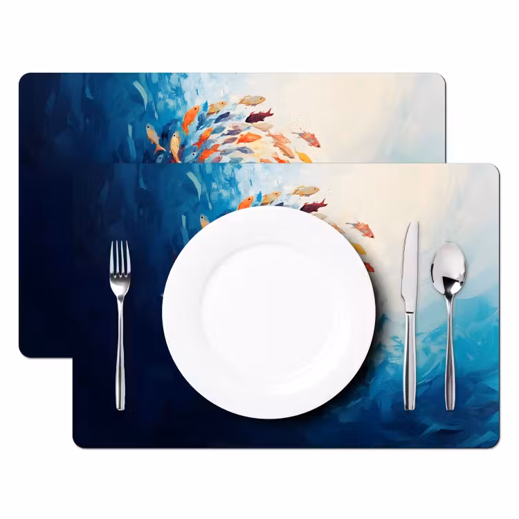 Placemat - 6 stuks - Zee - Vissen - Kleurrijk - Dynamisch — 2