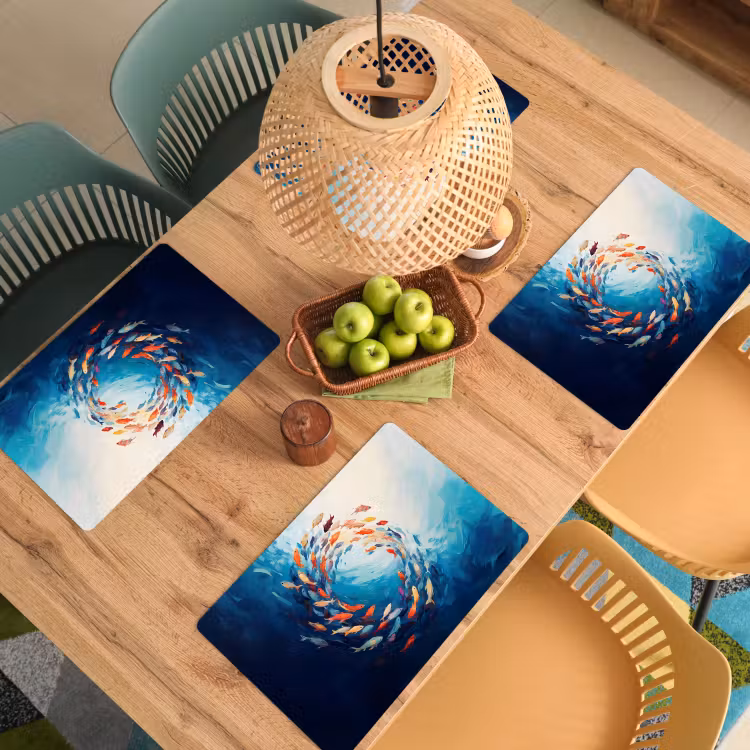 Placemat - 6 stuks - Zee - Vissen - Kleurrijk - Dynamisch — 6