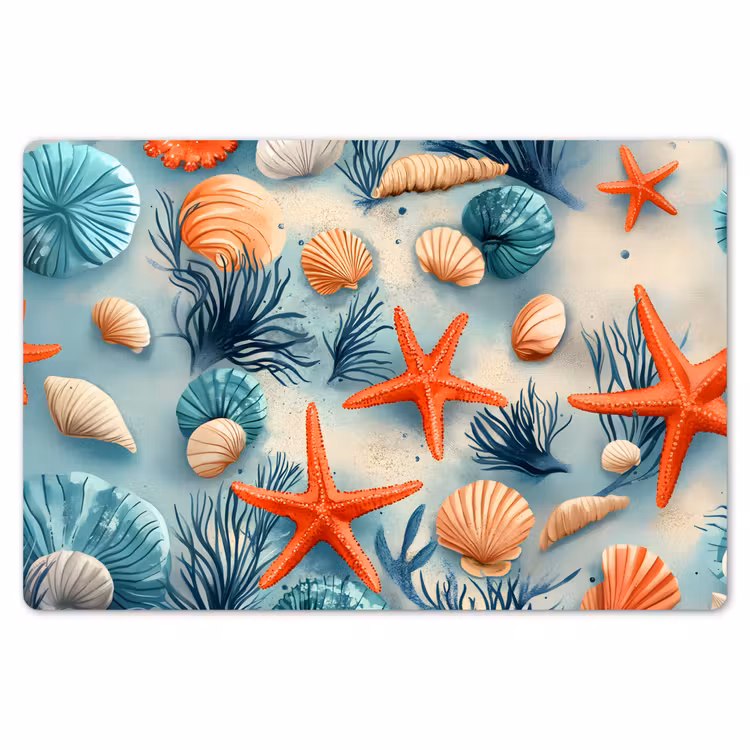 Placemat - 6 stuks - Zeesterren - Schelpen - Illustratie - Zand — 7