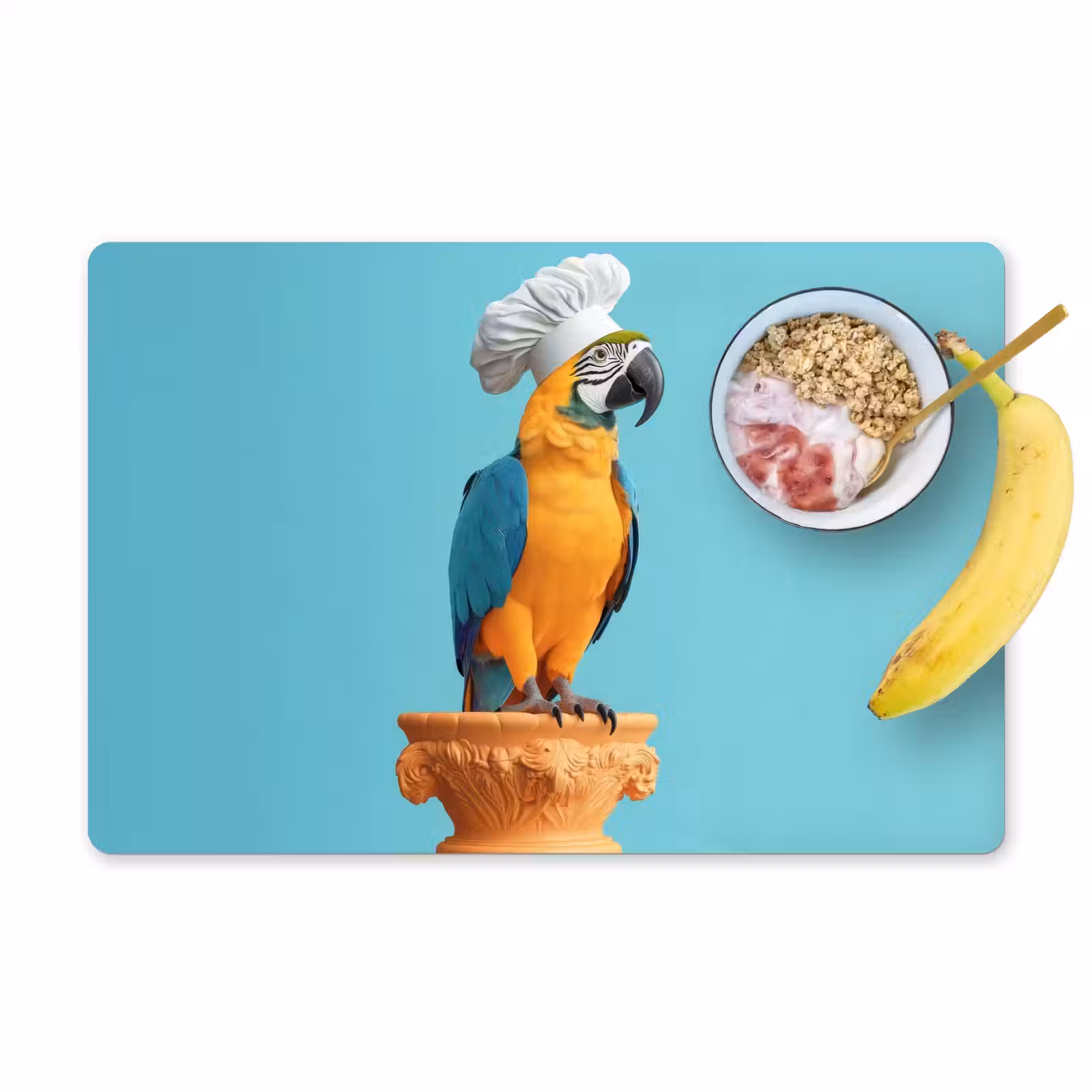 Placemat - 6 stuks - Papegaai - Koksmuts - Grappig - Vogel — 1