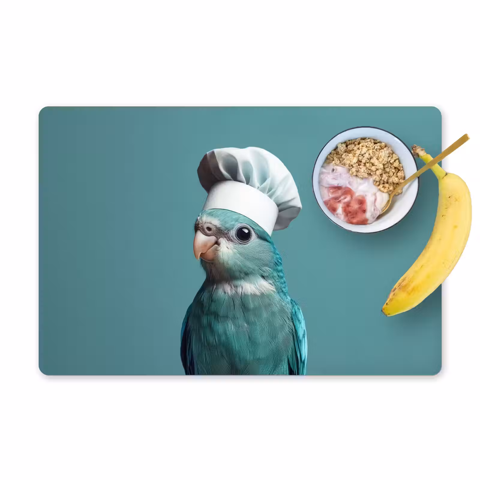Placemat - 6 stuks - Parkiet - Vogel - Koksmuts - Cute — 1
