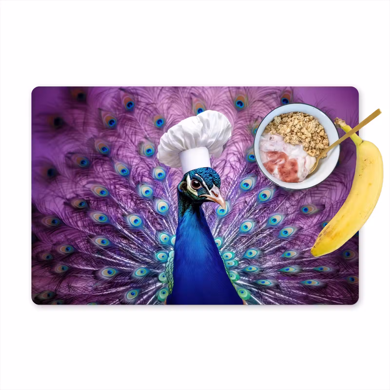 Placemat - 6 stuks - Pauw - Koksmuts - Cool - Paars — 1