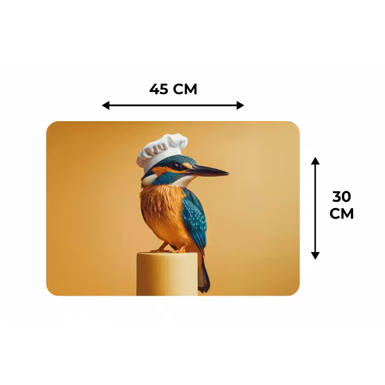 Placemat - 6 stuks - Ijsvogel - Pilaar - Koksmuts - Vogel — 3