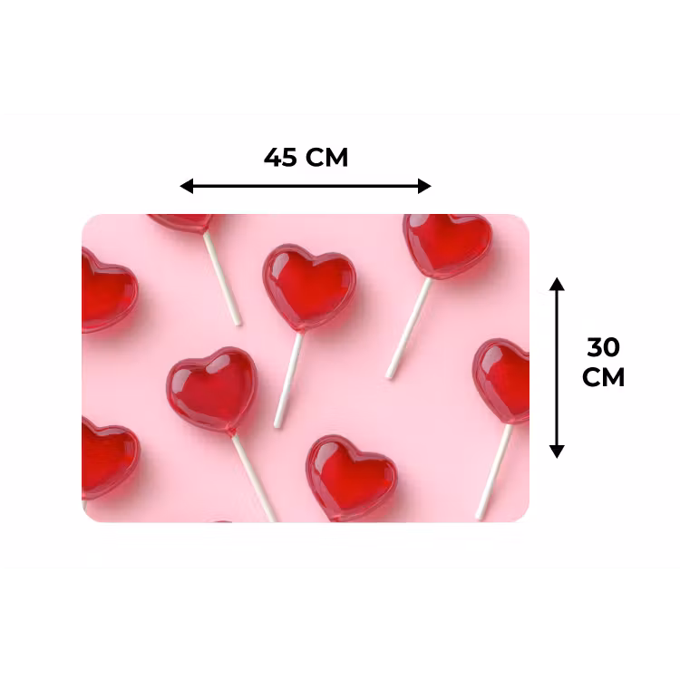 Placemat - 6 stuks - Lollies - Hartjes - Roze — 3