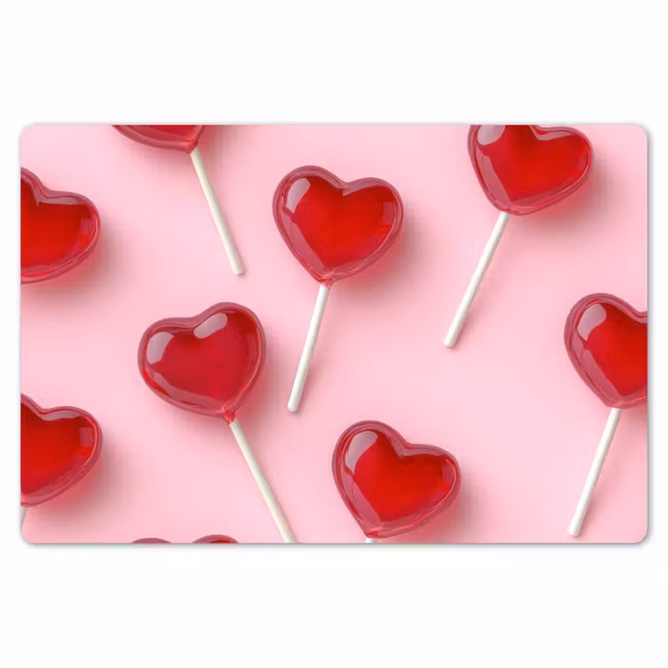 Placemat - 6 stuks - Lollies - Hartjes - Roze — 7