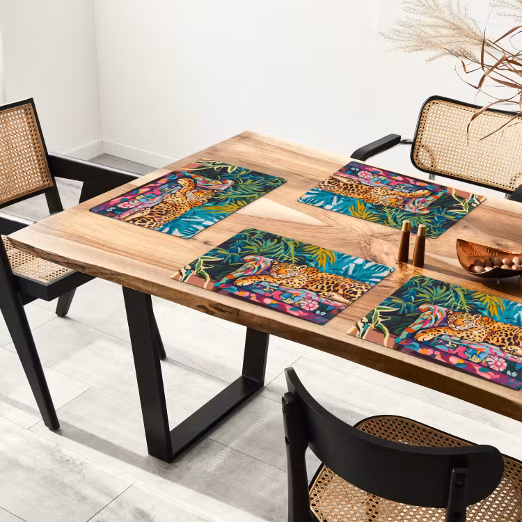 Placemat - 6 stuks - Luipaard - Kleurrijk - Tropisch — 5