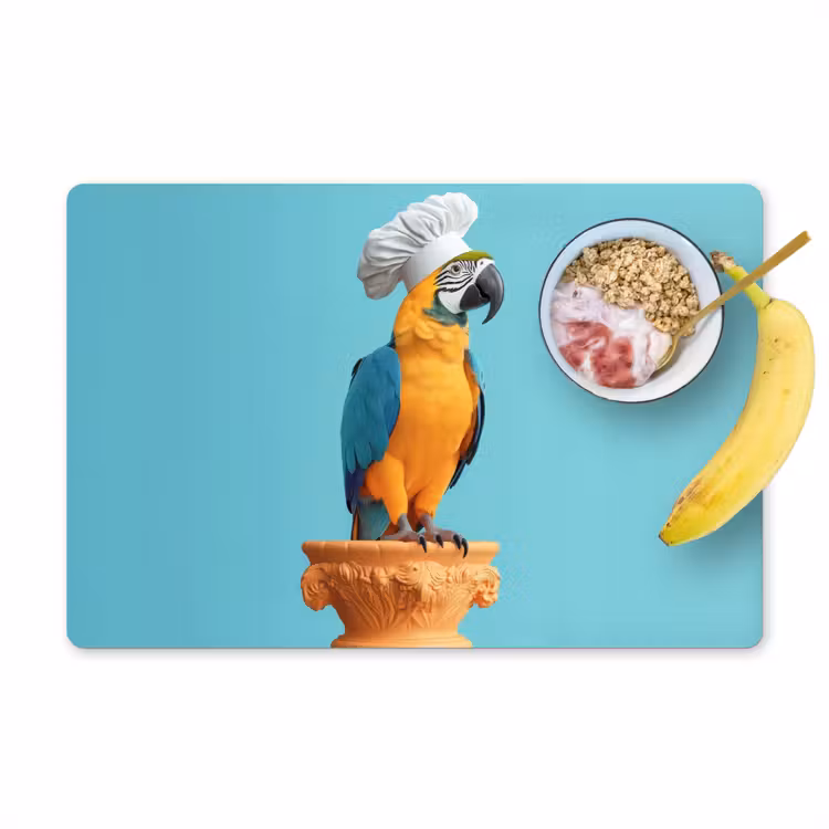 Placemat - 6 stuks - Papegaai - Koksmuts - Grappig - Vogel — 1