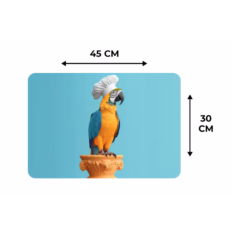 Placemat - 6 stuks - Papegaai - Koksmuts - Grappig - Vogel — 3