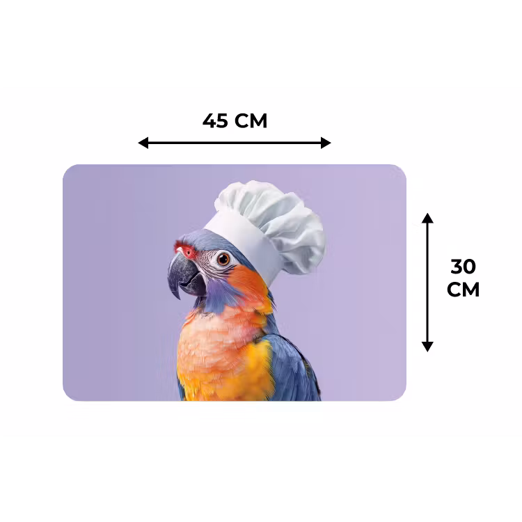 Placemat - 6 stuks - Papegaai - Koksmuts - Paars - Cute — 3
