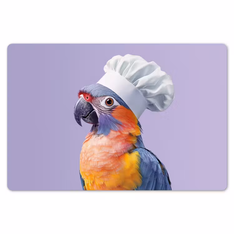 Placemat - 6 stuks - Papegaai - Koksmuts - Paars - Cute — 7
