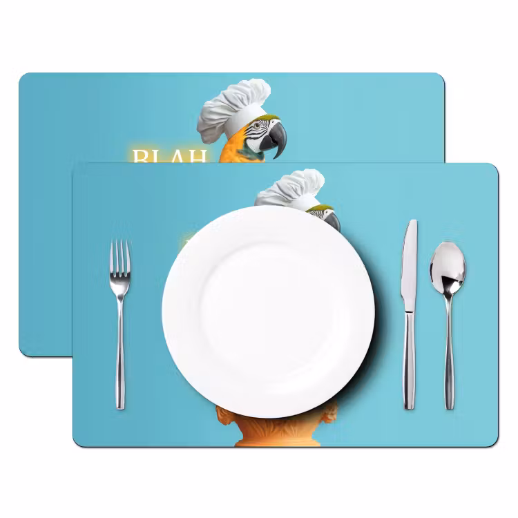 Placemat - 6 stuks - Papegaai - Koksmuts - Quote - Neon — 2