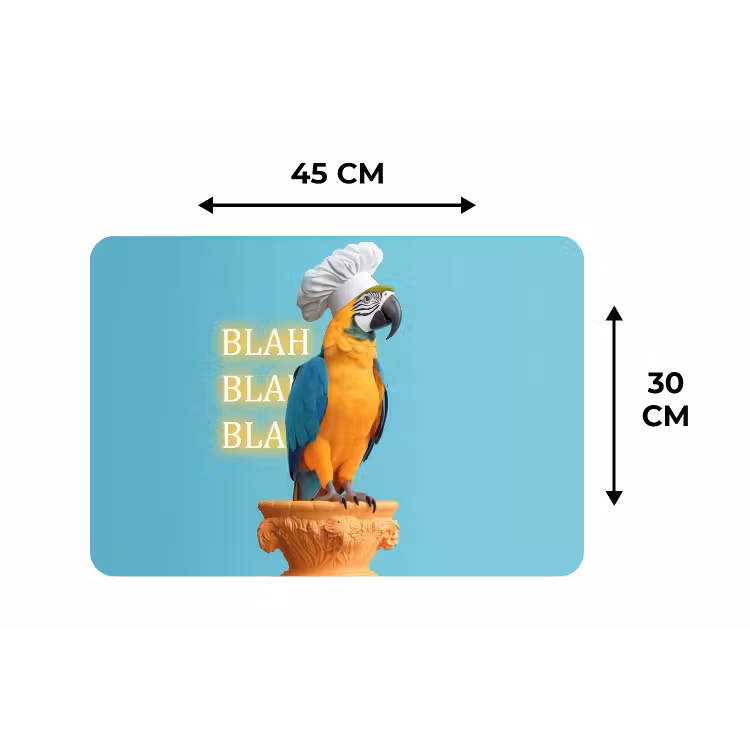 Placemat - 6 stuks - Papegaai - Koksmuts - Quote - Neon — 3
