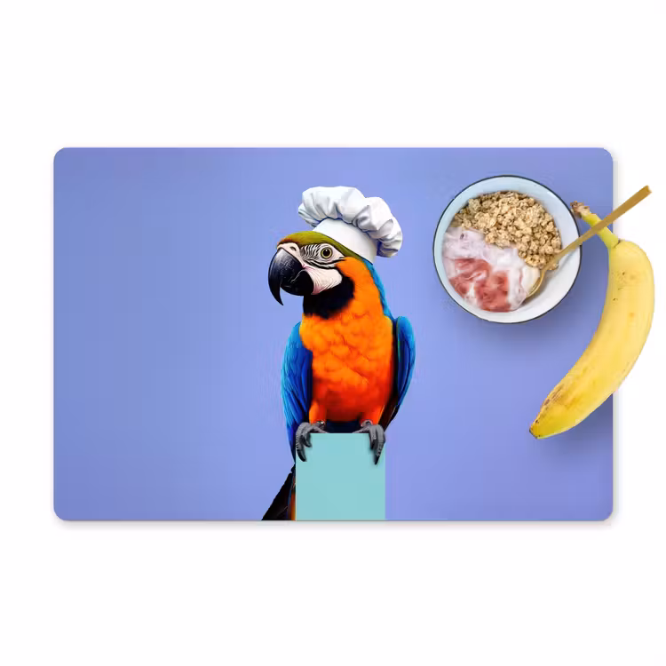 Placemat - 6 stuks - Papegaai - Koksmuts - Vogel - Leuk — 1