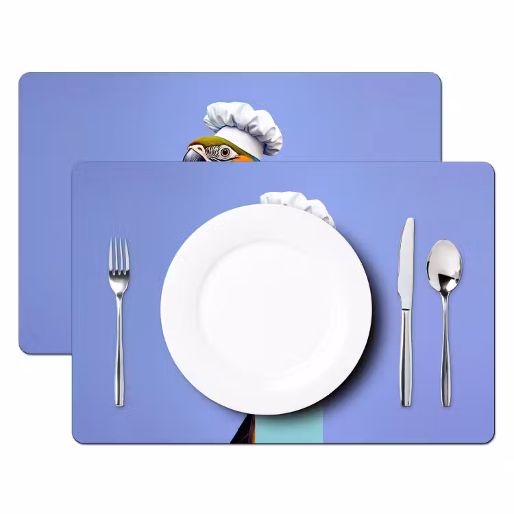 Placemat - 6 stuks - Papegaai - Koksmuts - Vogel - Leuk — 2