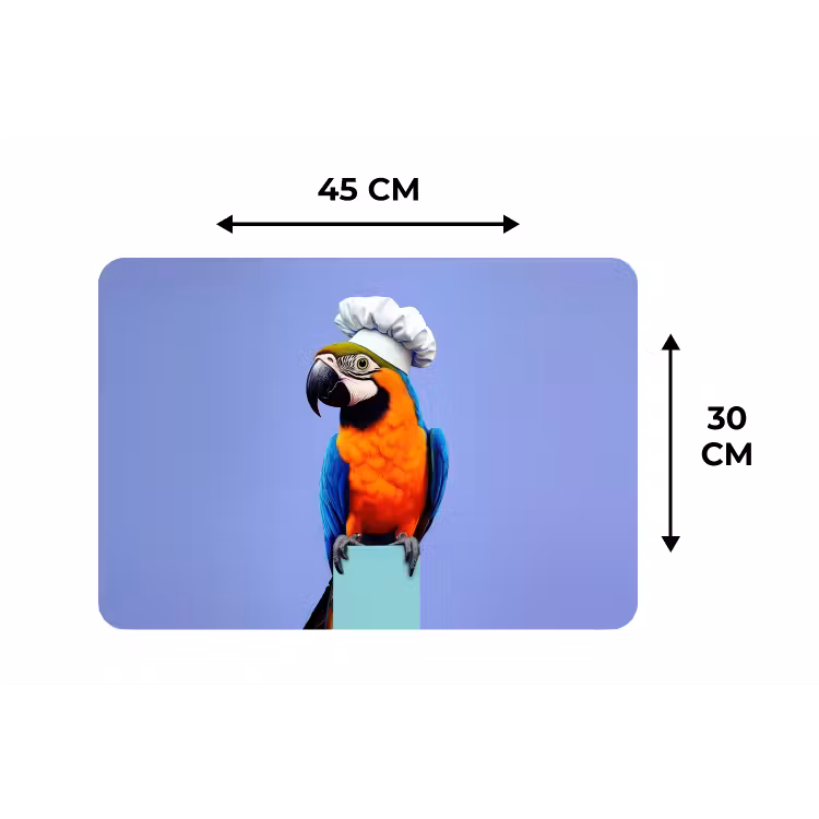 Placemat - 6 stuks - Papegaai - Koksmuts - Vogel - Leuk — 3