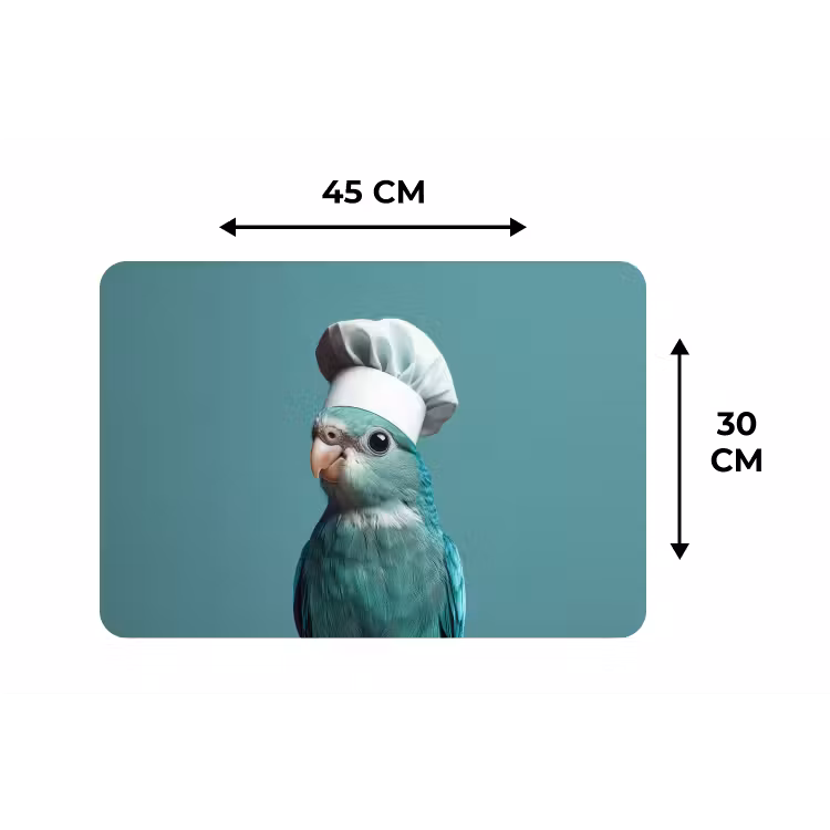 Placemat - 6 stuks - Parkiet - Vogel - Koksmuts - Cute — 3