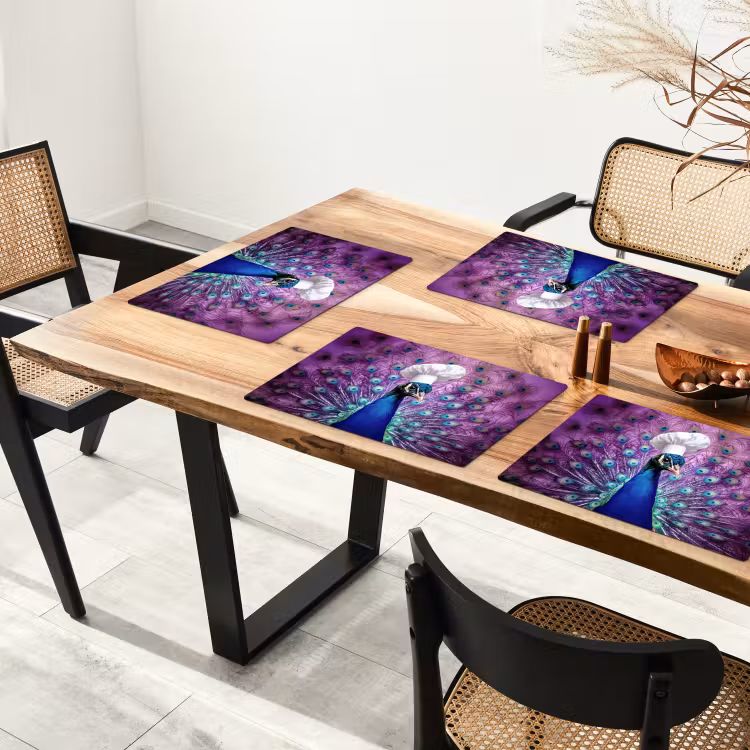 Placemat - 6 stuks - Pauw - Koksmuts - Cool - Paars — 5