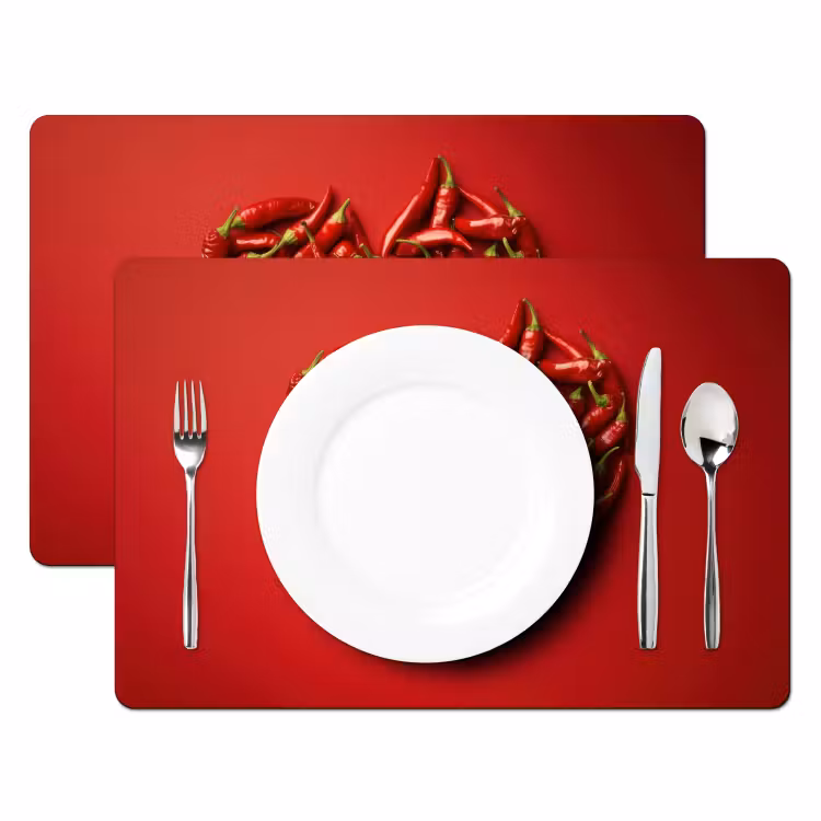 Placemat - 6 stuks - Pepers - Rood - Hart — 2
