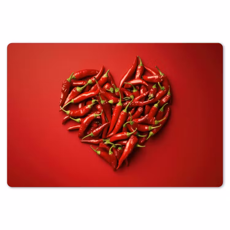 Placemat - 6 stuks - Pepers - Rood - Hart — 7