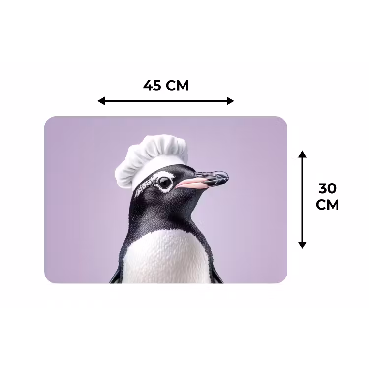 Placemat - 6 stuks - Pinguïn - Koksmuts - Lief - Paars — 3