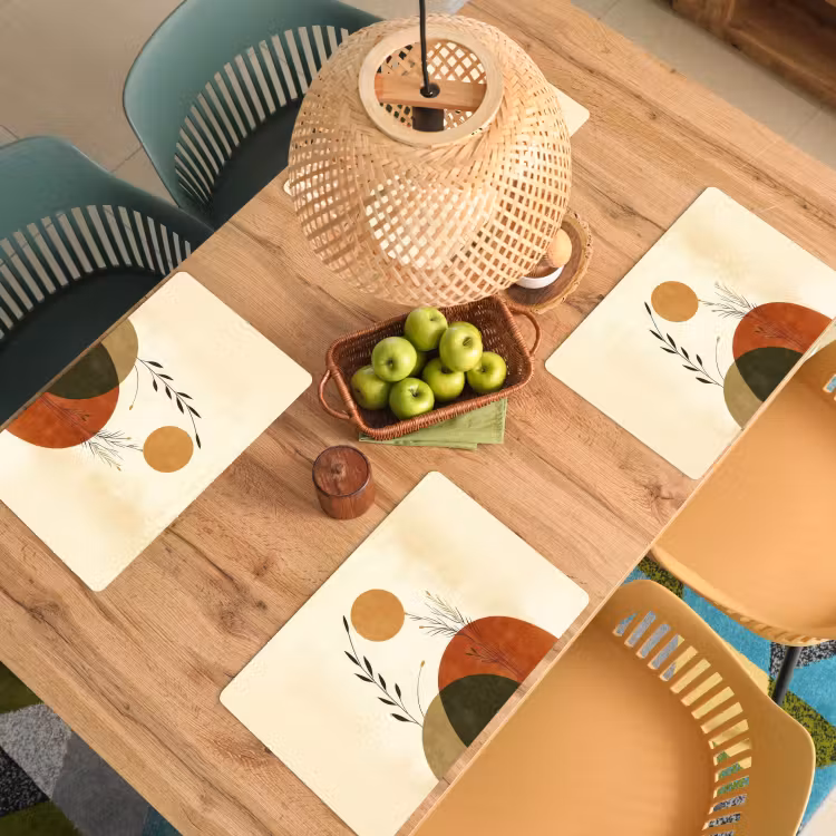 Placemat - 6 stuks - Planten - Abstract - Vormen — 6